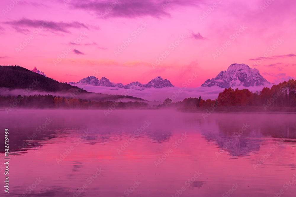 Autumn Teton Reflection at Sunrise