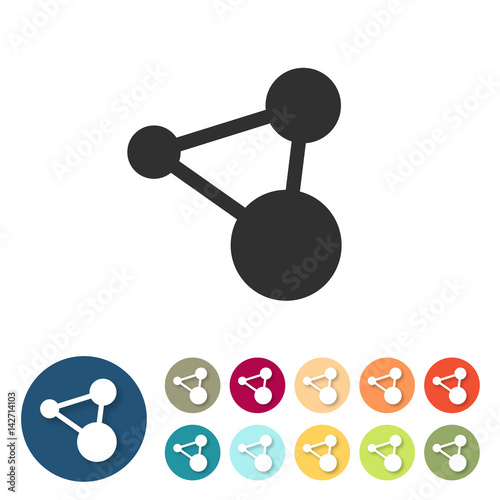 Button-Set bunt flach - Verbindung Netzwerk