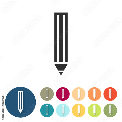 Button-Set bunt flach - Buntstift