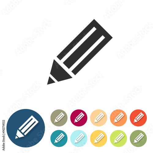 Button-Set bunt flach - Stift diagonal
