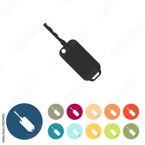 Button-Set bunt flach - Autoschlüssel