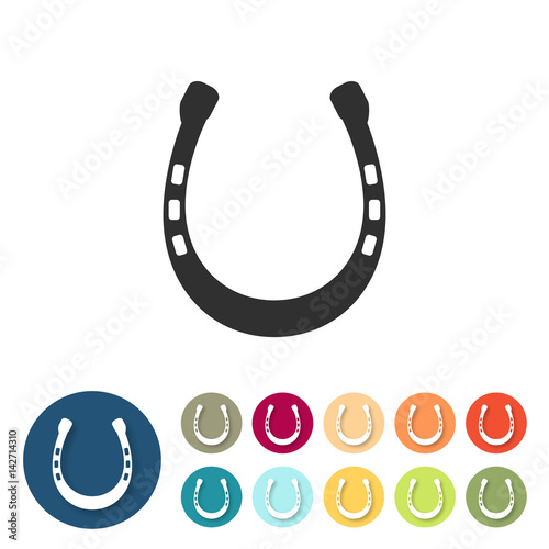 Button-Set bunt flach - Hufeisen
