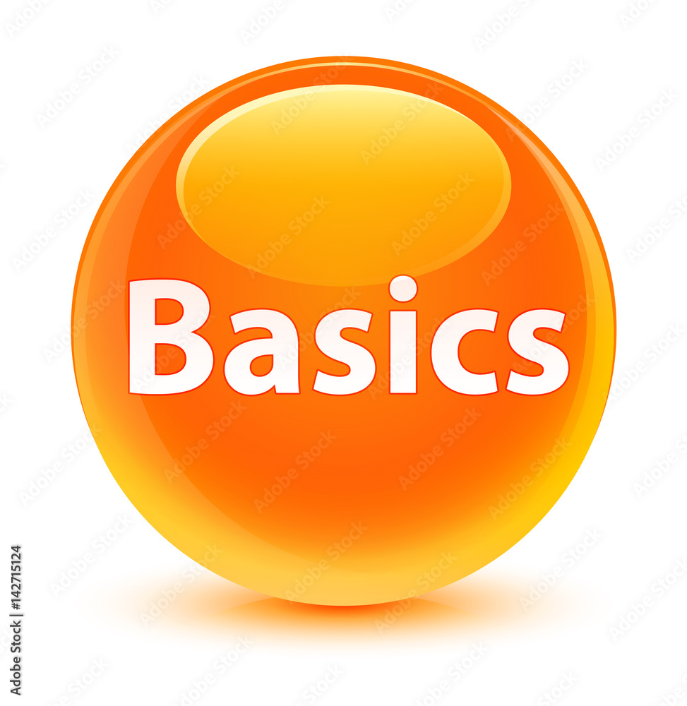 Basics glassy orange round button Basics glassy orange round button