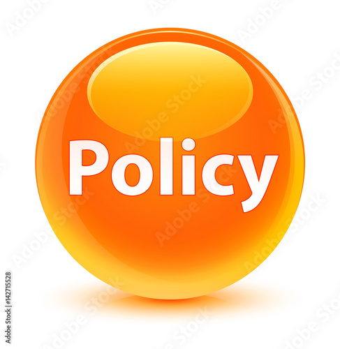 Policy glassy orange round button