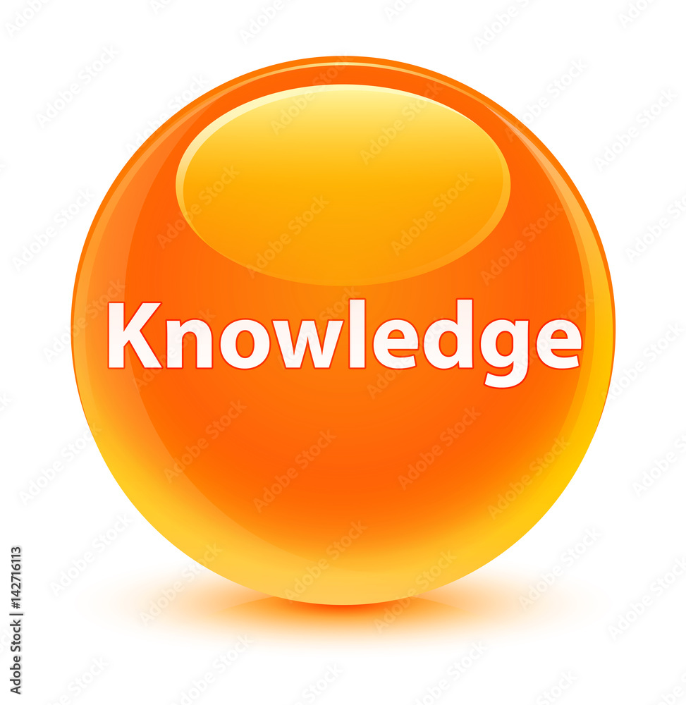 Knowledge glassy orange round button Knowledge glassy orange round button