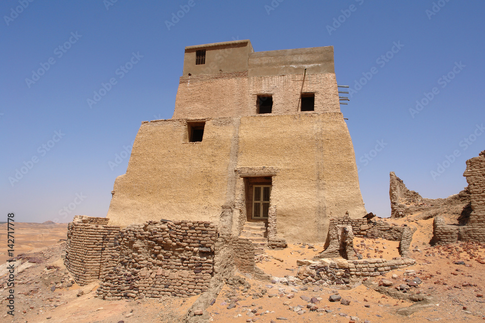 Old Dongola - so called throne Hall in deserted Makuria christian state in old  Sudan
