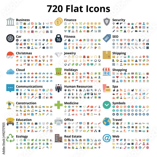 720 Flat Icons Set
