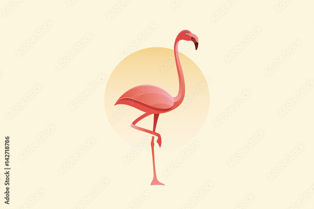 Naklejka premium Flamingo Vector Logo