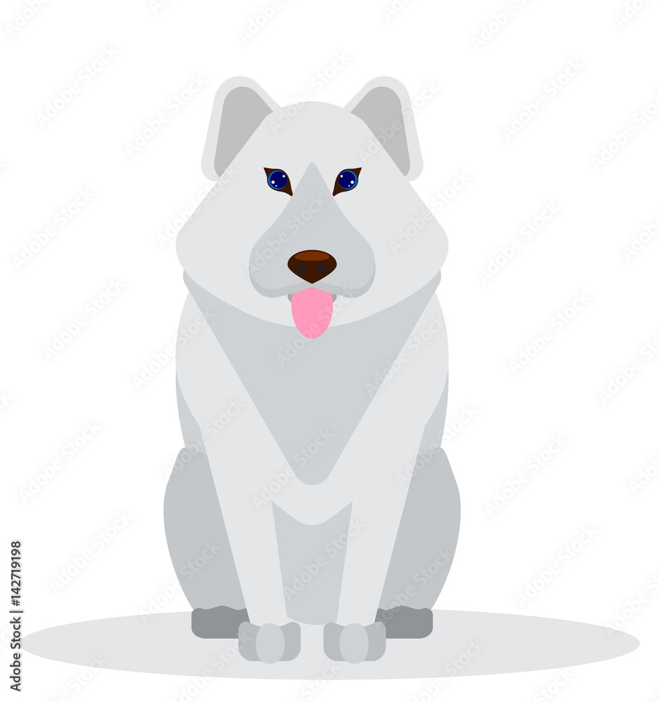 Cartoon polar smile fur dog. Cartoon polar smile fur dog.