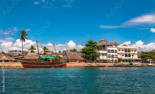 Lamu old town waterfront, Kenya, UNESCO World Heritage site