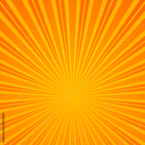 Abstract Retro Rays Orange Background.