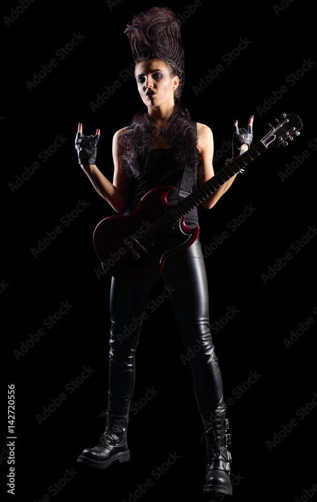 Young woman rock musician Young woman rock musician