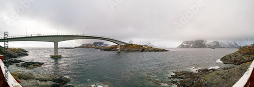 panorama of bridge in norway fjord © luchschenF