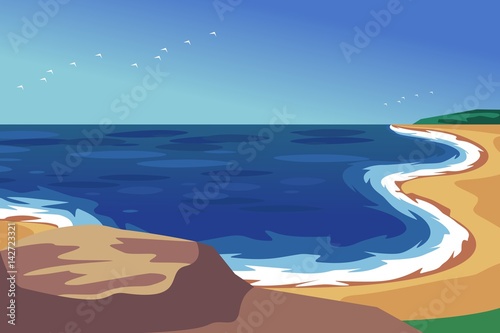 Landscape Beach line with top of the