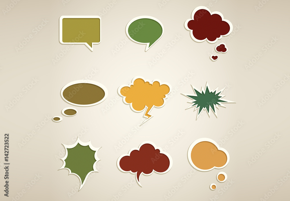 Retro Style Speech Bubble Icons Stock Template | Adobe Stock