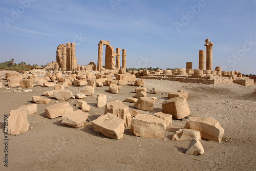 Soleb - the ruins of a temple founded by pharaoh Amenhotep III consecrated to the deity Amun Re 