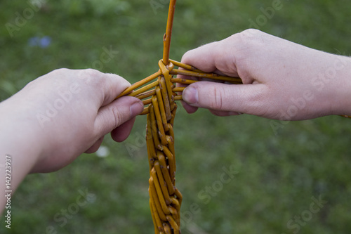 Making of easter wicker whip