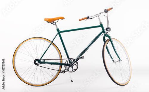 Vintage bicycle on white background