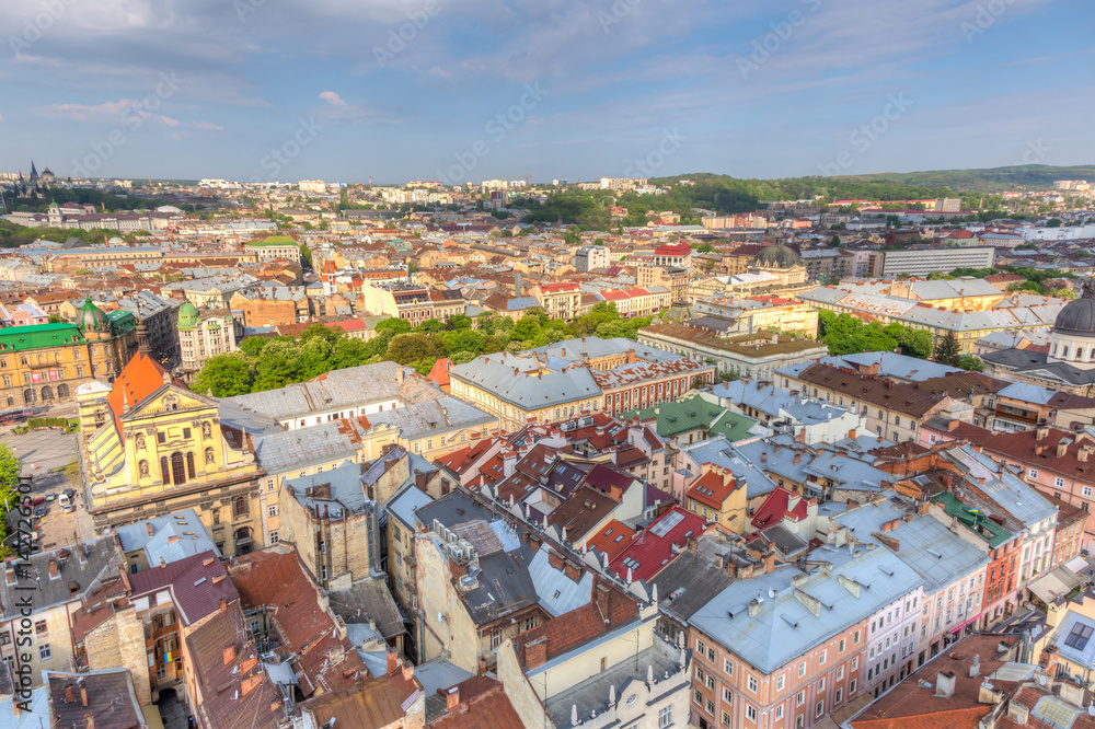 Rooftops in Lviv, Ukraine