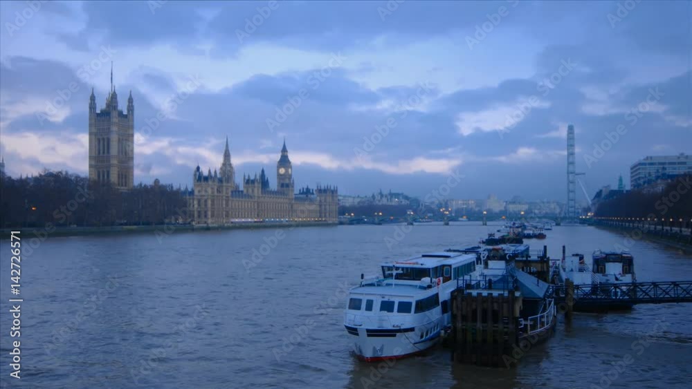 United Kingdom, England, London, Houses of Parliament, Big Ben, London Eye, River Thames, London Eye TIME-LAPSE United Kingdom, England, London, Houses of Parliament, Big Ben, London Eye, River Thames, London Eye TIME-LAPSE