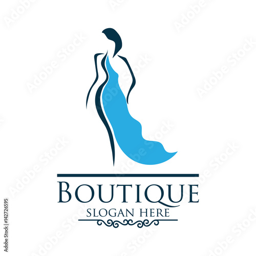 boutique logo with text space for your slogan / tagline, vector illustration