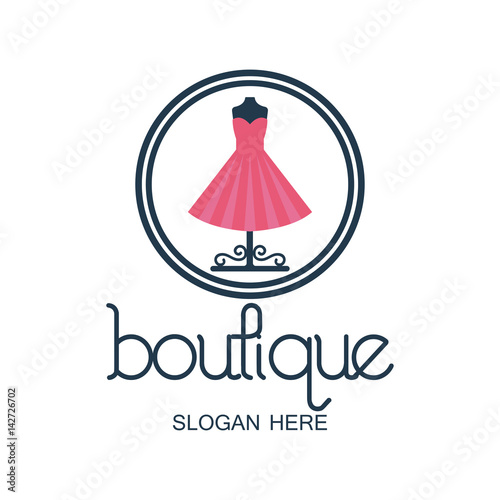 boutique logo with text space for your slogan / tagline, vector illustration