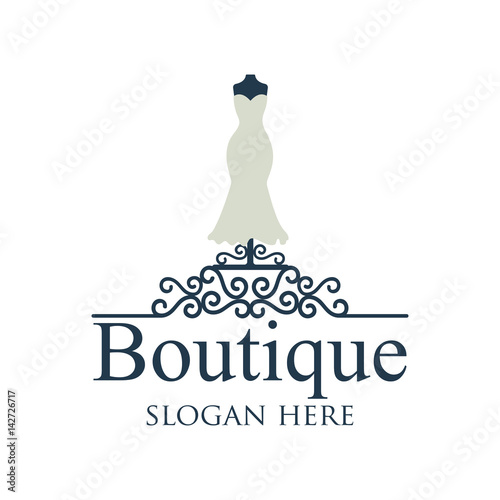 boutique logo with text space for your slogan / tagline, vector illustration