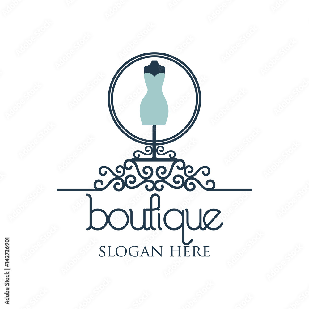 boutique logo with text space for your slogan / tagline, vector