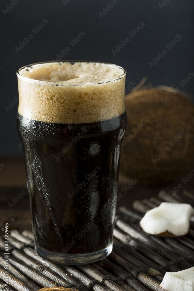 Refreshing Cold Dark Coconut Beer Refreshing Cold Dark Coconut Beer