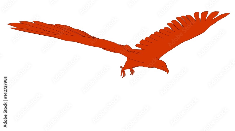 outlined eagle isolated on white 3d rendering outlined eagle isolated on white 3d rendering