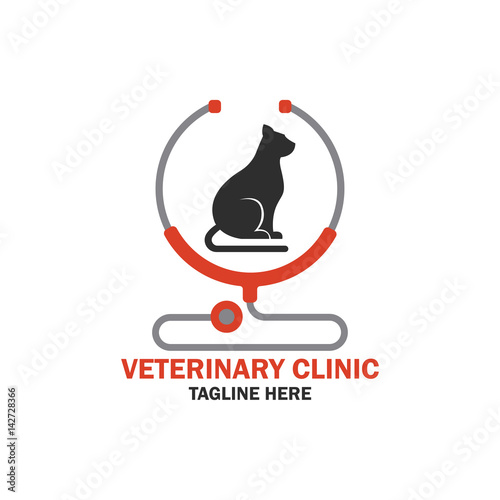 veterinary logo with text space for your slogan / tagline, vector illustration