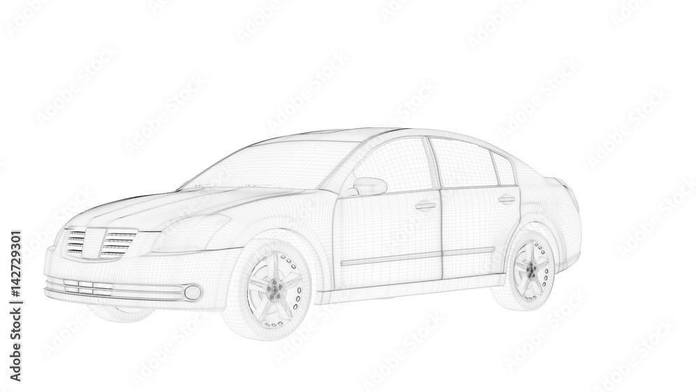 Fototapeta premium 3d rendering of an outlined object