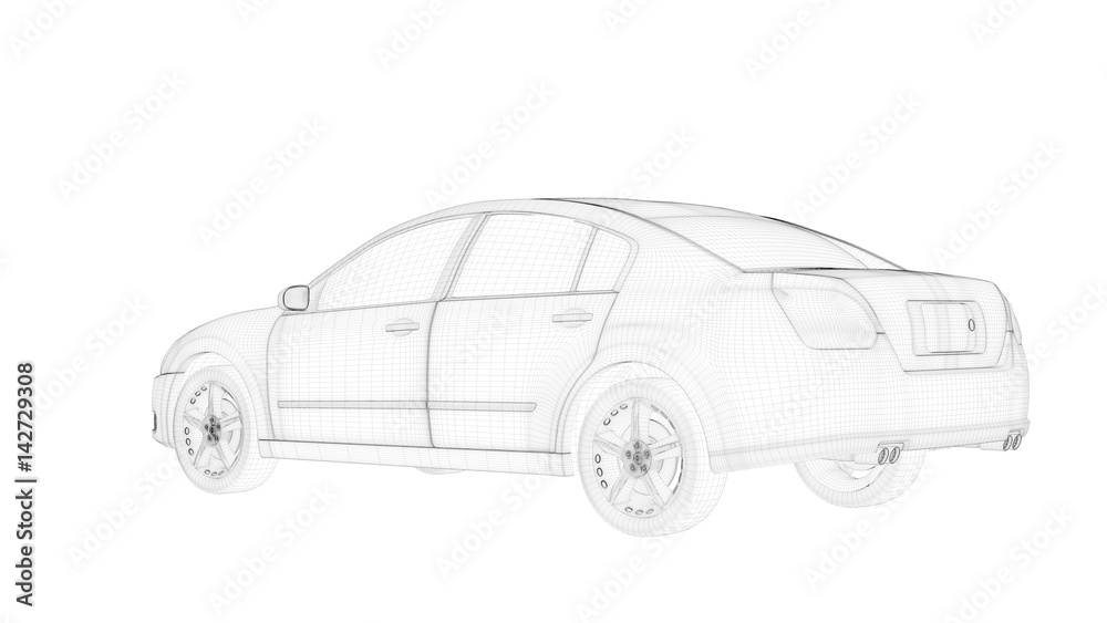 Fototapeta premium 3d rendering of an outlined object