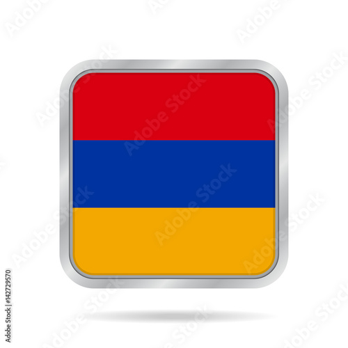 flag of Armenia, shiny metallic gray square button Free Download flag of Armenia, shiny metallic gray square button - GFXLoad