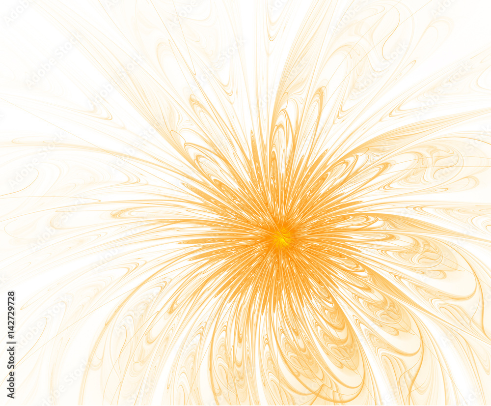 Obraz premium Abstract fractal orange flower on a white background