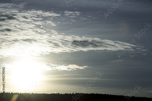 Sunset in evening sky