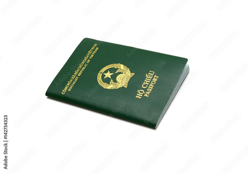 Vietnamese passport on white background Vietnamese passport on white background