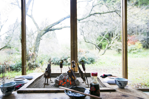 kushiyaki over irori