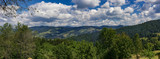 Panoramic view over Carpathian Mountains , Romania in a  beautiful summer day