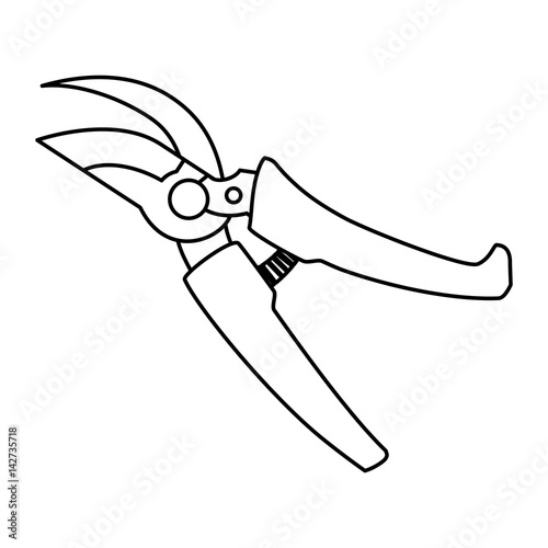 pruning shears gardening tool icon vector illustration graphic design