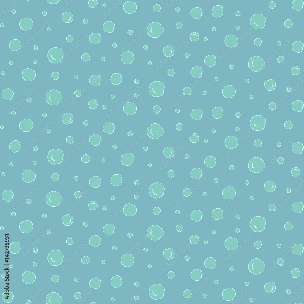 Seamless water pattern with bubbles