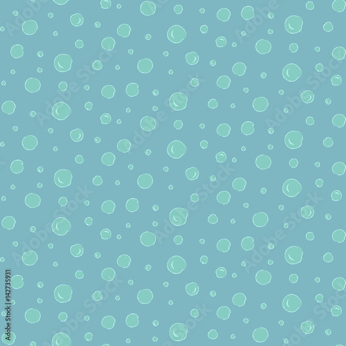 Seamless water pattern with bubbles