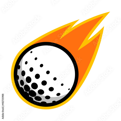 Golf ball comet fire tail flying