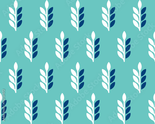 Cob isolated on green background. Cereal ears wrapping paper background