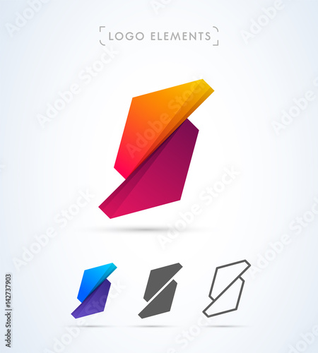 Free Download Abstract letter S logo template. Origami paper style - GFXLoad