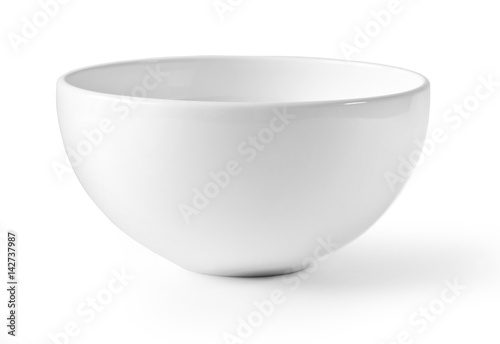 White empty bowl isolated on white background, photo