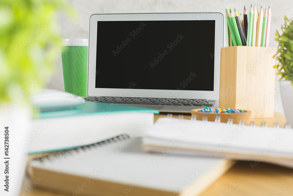 Fototapeta premium Empty laptop