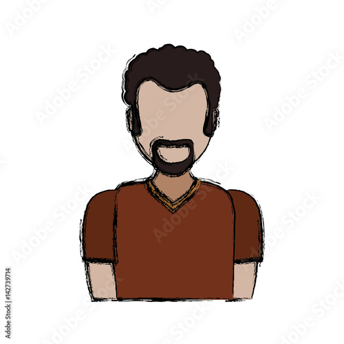 adult male avatar faceless vector icon illustration