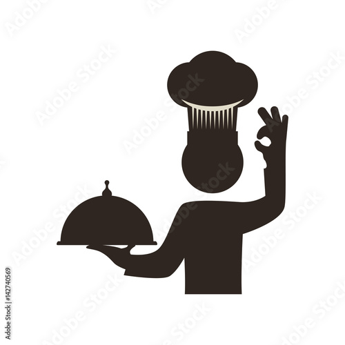 chef catering food hat vector icon illustration