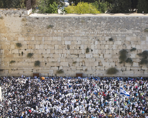 Obraz na płótnie Jerusalem - October 16: Prayer of Jews at Western Wall. Jerusal w salonie